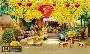 Background Tiểu Cảnh - Phông Nền Checkin Tết (11)