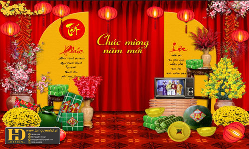 Background Tiểu Cảnh - Phông Nền Checkin Tết (13)