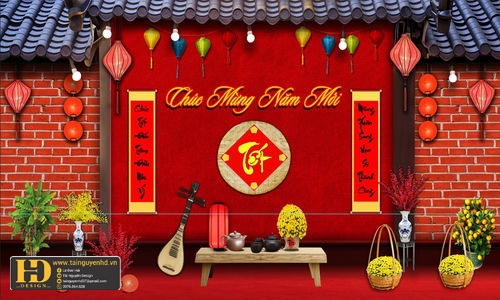 Background Tiểu Cảnh - Phông Nền Checkin Tết (14)