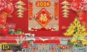 Background Tiểu Cảnh - Phông Nền Checkin Tết (3)