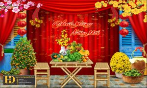 Background Tiểu Cảnh - Phông Nền Checkin Tết (6)