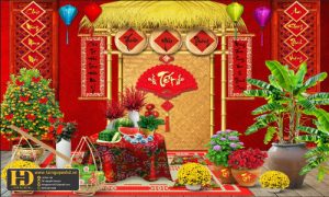 Background Tiểu Cảnh - Phông Nền Checkin Tết (9)