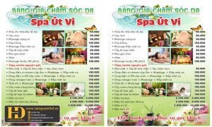 Bảng Giá Spa