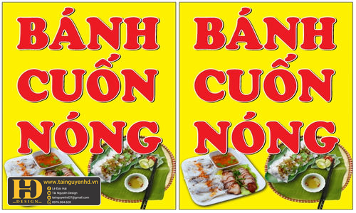 Biển Quảng Cáo Bánh Cuốn Nóng