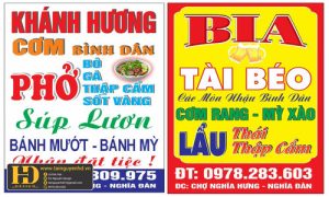 Biển Quảng Cáo Bia Hơi Cơm Phở Tài Béo
