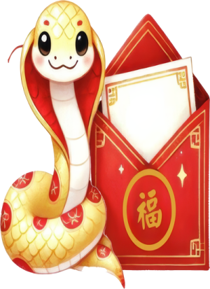 Chibi Rắn Năm Mới PNG (2)