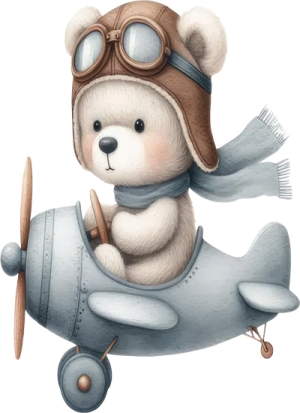 Gấu Con & Máy Bay PNG (12)