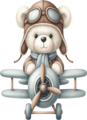 Gấu Con & Máy Bay PNG (2)