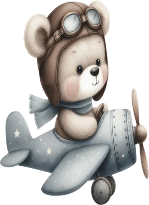 Gấu Con & Máy Bay PNG (3)