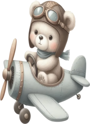 Gấu Con & Máy Bay PNG (7)