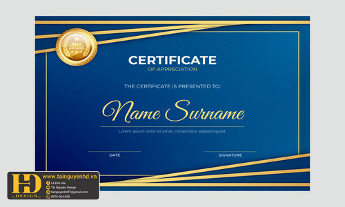 Giấy Chứng Nhận, Bằng Khen, Certificate (171)