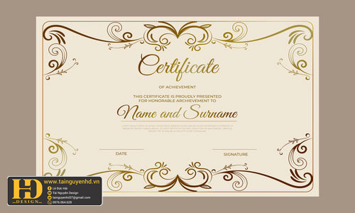 Giấy Chứng Nhận, Bằng Khen, Certificate (173)