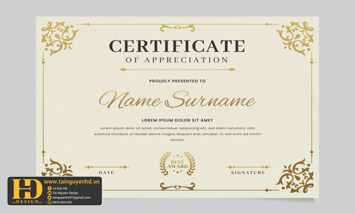 Giấy Chứng Nhận, Bằng Khen, Certificate (175)