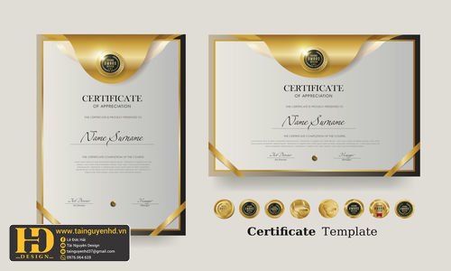 Giấy Chứng Nhận, Bằng Khen, Certificate (229)