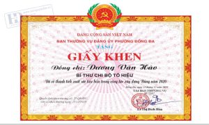 Giấy Khen Ban Thường Vụ Đảng
