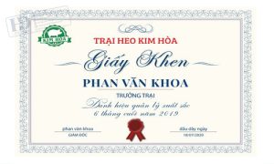 Giấy Khen Chăn Nuôi