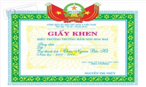 Giấy Khen Cháu Ngoan bác Hồ 1