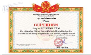 Giấy Khen Chi Cục Thuế