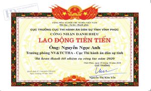 Giấy Khen Cục Thi Hành Án 1