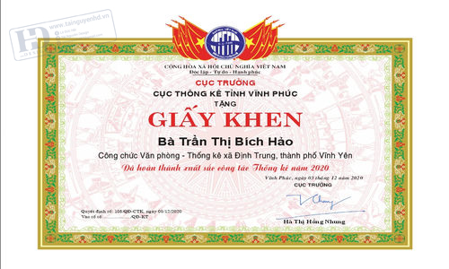 Giấy Khen Cục Thống Kê 1