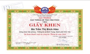 Giấy Khen Cục Thống Kê