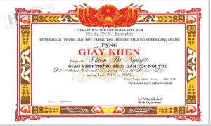 Giấy Khen Hội Chữ Thập Đỏ