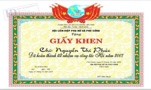 Giấy Khen Hội LHPN Xã 1