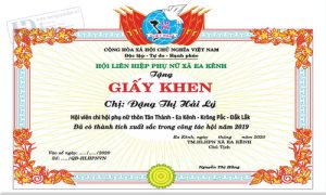 Giấy Khen Hội LHPN Xã
