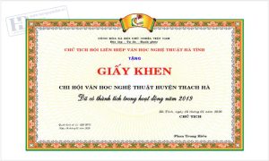 Giấy Khen Hội Liên Hiệp Văn Học