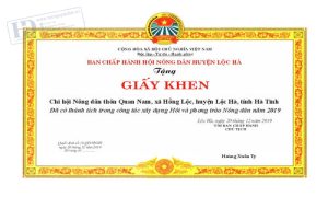 Giấy Khen Hội Nông Dân