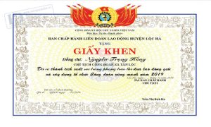 Giấy Khen Liên Đoàn Lao Động