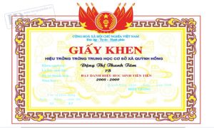 Giấy Khen Trường THCS