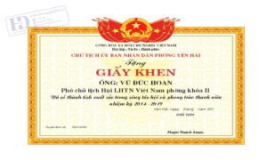 Giấy Khen Ủy Ban Nhân Dân