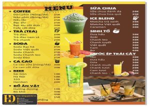 Mẫu Menu Nhà Hàng, Quán Ăn Vặt (1)