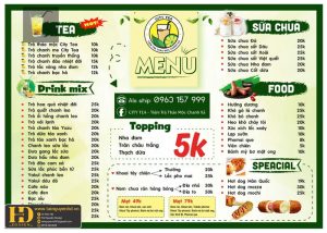 Mẫu Menu Nhà Hàng, Quán Ăn Vặt (10)