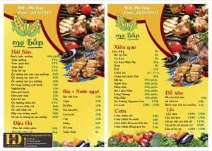 Mẫu Menu Nhà Hàng, Quán Ăn Vặt (120)