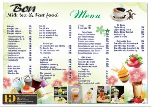 Mẫu Menu Nhà Hàng, Quán Ăn Vặt (140)