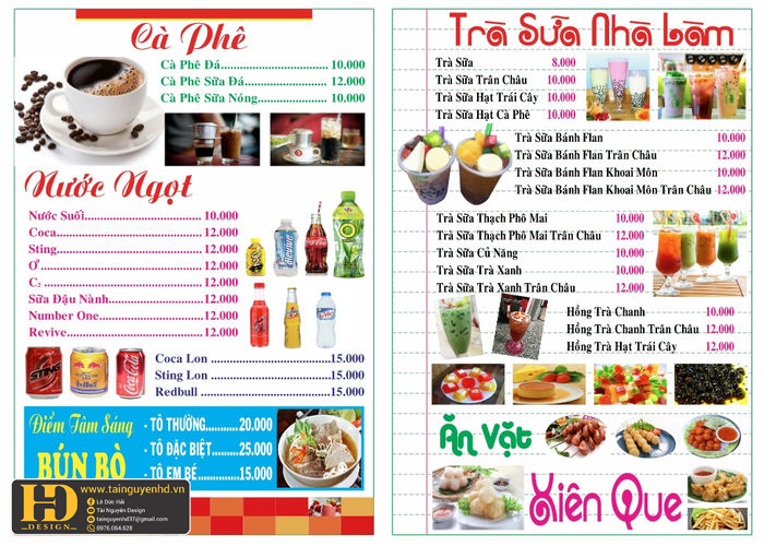 Mẫu Menu Nhà Hàng, Quán Ăn Vặt (144)