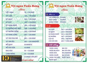 Mẫu Menu Nhà Hàng, Quán Ăn Vặt (154)