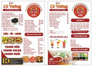 Mẫu Menu Nhà Hàng, Quán Ăn Vặt (158)