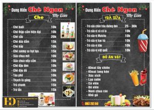 Mẫu Menu Nhà Hàng, Quán Ăn Vặt (175)