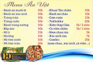 Mẫu Menu Nhà Hàng, Quán Ăn Vặt (182)