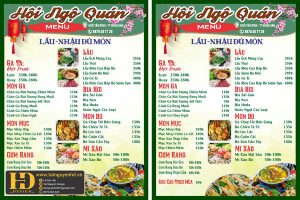 Mẫu Menu Nhà Hàng, Quán Ăn Vặt (192)