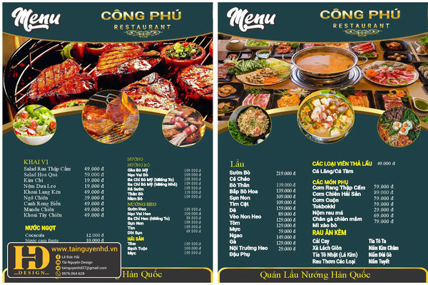 Mẫu Menu Nhà Hàng, Quán Ăn Vặt (194)