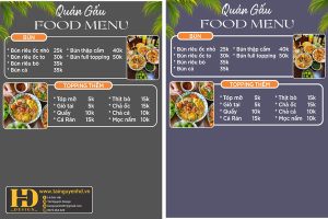 Mẫu Menu Nhà Hàng, Quán Ăn Vặt (197)