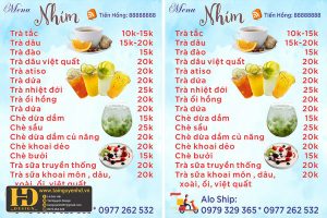 Mẫu Menu Nhà Hàng, Quán Ăn Vặt (204)