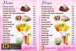 Mẫu Menu Nhà Hàng, Quán Ăn Vặt (205)
