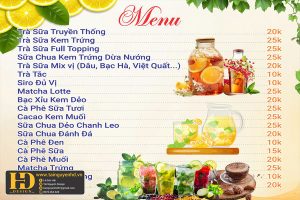 Mẫu Menu Nhà Hàng, Quán Ăn Vặt (207)