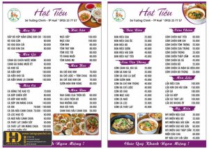 Mẫu Menu Nhà Hàng, Quán Ăn Vặt (3)