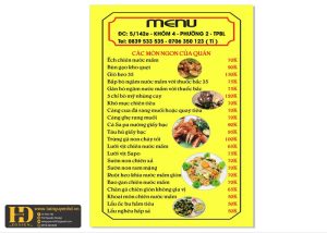 Mẫu Menu Nhà Hàng, Quán Ăn Vặt (32)